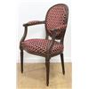 Image 2 : :Pair Louis XVI Style Upholstered Walnut Armchairs