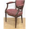 Image 3 : :Pair Louis XVI Style Upholstered Walnut Armchairs