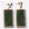 Image 2 : Jade & 14K Gold Caligraphy Earrings