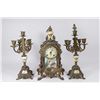 Image 1 : 3-Piece Bronze & Porcelain Clock Set-French