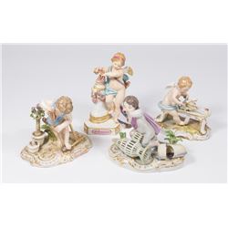 4 Meissen Porcelain Figurines