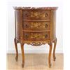 Image 1 : Marble Top Demilune Floral Inlaid Commode