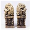 Image 4 : Pair Carved Chinese Soapstone Foo Dogs
