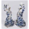 Image 5 : Pr Blue & White Porcelain Sitzendorf Candlesticks