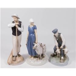 Group Lot of 3 Danish Porcelain Figurines