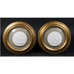 Pair of Possible Royal Copenhagen Framed Plaques