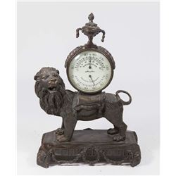 Figural Lion with "Airguide" Themometer