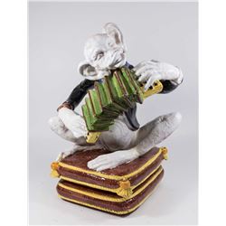 Italian Ceramic Monkey Playing Accordion