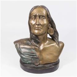 Bronze Bust of Native American Indian