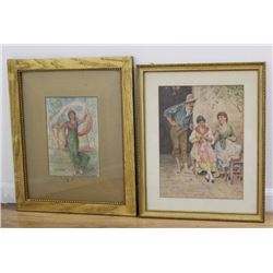 Two Gilt Framed Watercolors