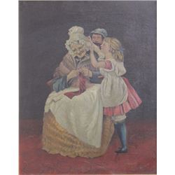 P.A. Moore, Grandmother wit Children, O/C