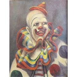 J. Maison, Clown, Oil on Canvas