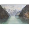 Image 1 : Karl Rorhirsch, Alpine Lake Scene, Oil on Canvas