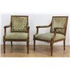 Image 1 : Pair Louis XVI Style Open Arm Chairs