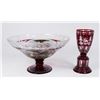 Image 1 : Red Bohemian Center Bowl & Vase