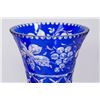 Image 2 : Hand-Blown Crystal Bell & Blue Cut-to-Clear Vase
