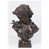 Image 1 : Bronze Bust Girl with Bird by her Breast