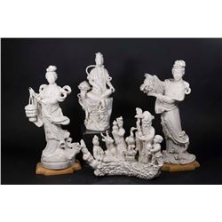 4 Blanc de Chine Chinese Figures