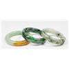Image 1 : Carved Chinese Jade Bangle & 2 Chinese Bangles