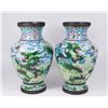 Image 1 : Pair Cloisonné Vases with Dragons