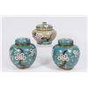 Image 1 : Pair Chinese Cloisonné Ginger Jars & Single Jar