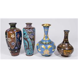 4 Chinese Cloisonné Vases