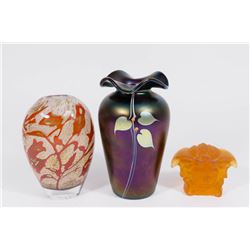 3 Pieces Art Glass