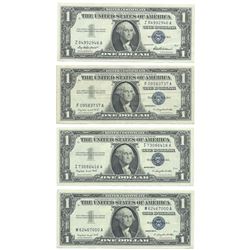 1957 $1 AU/Unc Silver Certificate Currency Lot of 4