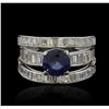 Image 2 : 2.31 ctw Sapphire and Diamond Ring - 14KT White Gold