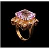 Image 4 : 14KT Rose Gold GIA Certified 25.19 ctw Kunzite and Diamond Ring