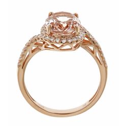 2.09 ctw Morganite and Diamond Ring - 14KT Rose Gold