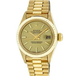 Ladies Rolex 18K Yellow Gold President Wristwatch