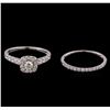 Image 2 : 1.00 ctw Diamond Wedding Ring Set - 14KT White Gold