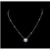 Image 2 : 14KT White Gold 1.44 ctw Tanzanite and Diamond Necklace