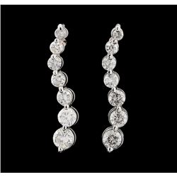 1.50 ctw Diamond Earrings - 14KT White Gold