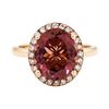Image 2 : 4.20 ctw Rubellite And Diamond Ring - 14KT Rose Gold