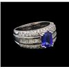 Image 1 : 14KT White Gold 1.46 ctw Tanzanite and Diamond Ring