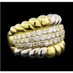 Diamond Ring - 18KT Yellow Gold and Platinum