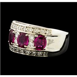 1.50 ctw Ruby and Diamond Ring - Platinum