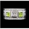 Image 2 : Crayola 0.90 ctw Peridot and White Sapphire Ring - .925 Silver