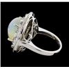 Image 3 : 3.83 ctw Opal and Diamond Ring - 14KT White Gold