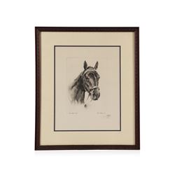 Original Drypoint Print War Admiral by R.H. Palenske