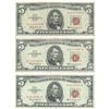 Image 1 : 1963 $5 Fine Red Seal Bill Lot of 3