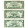 Image 2 : 1963 $5 Fine Red Seal Bill Lot of 3