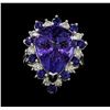 Image 2 : 16.06 ctw Tanzanite, Sapphire and Diamond Ring - 14KT White Gold