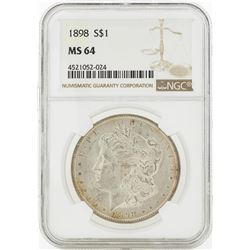 1898 MS64 NGC Morgan Silver Dollar