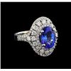 Image 1 : 2.93 ctw Tanzanite and Diamond Ring - 14KT White Gold