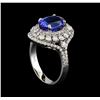 Image 4 : 2.93 ctw Tanzanite and Diamond Ring - 14KT White Gold