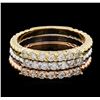 Image 2 : 0.65 ctw Diamond Ring Set - 14KT Tri Color Gold