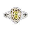 Image 1 : 1.31 ctw Yellow and White Diamond Ring - 14KT White And Yellow Gold